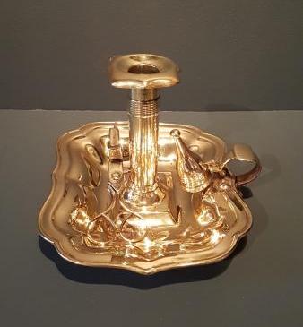 George III Brass Chamber Stick and Accessories
