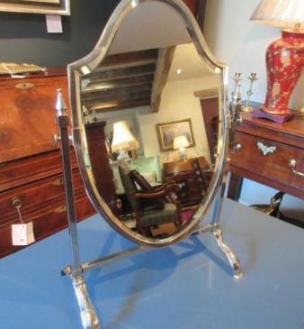 Superb Edwardian Period Nickel Plated Dressing Mirror