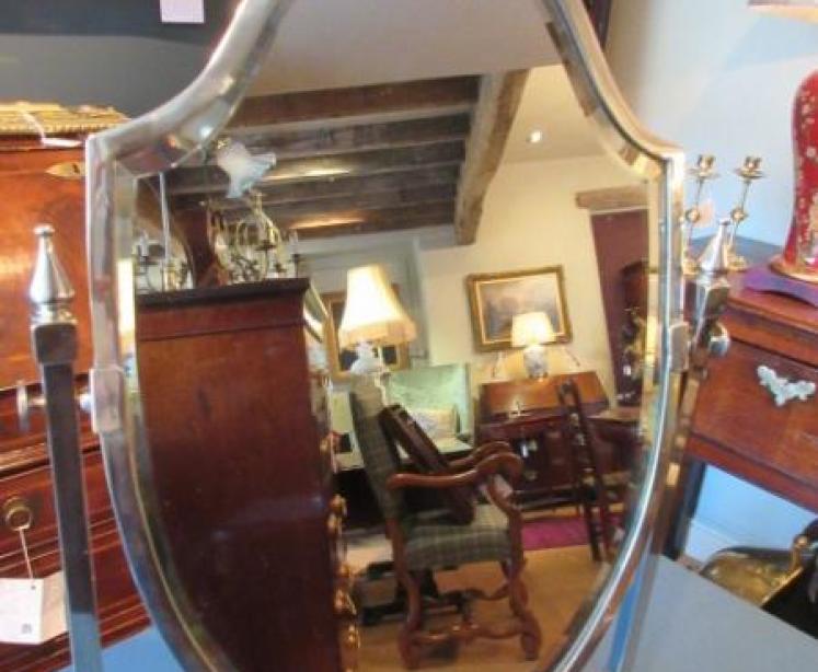Superb Edwardian Period Nickel Plated Dressing Mirror - Image 2