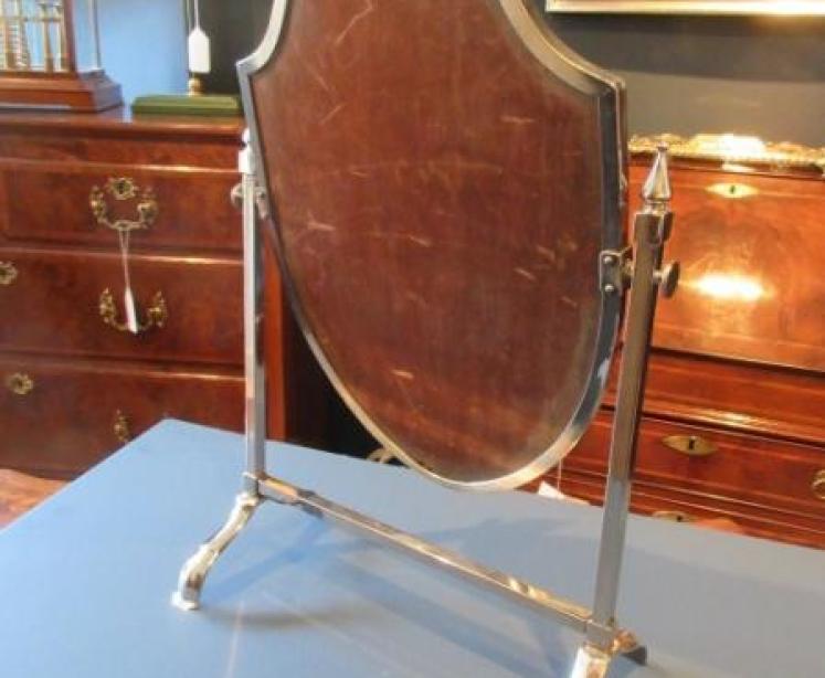 Superb Edwardian Period Nickel Plated Dressing Mirror - Image 6