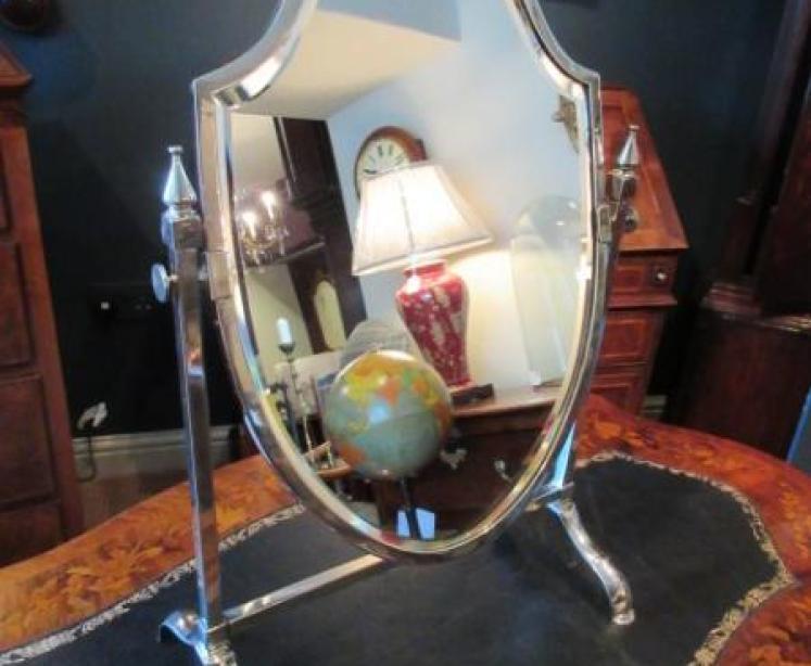 Superb Edwardian Period Nickel Plated Dressing Mirror - Image 7