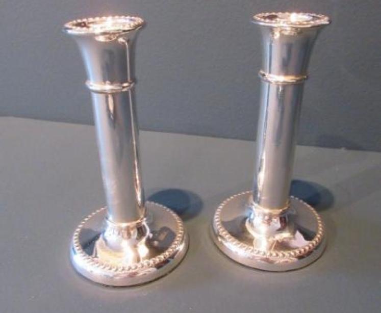 Pair of Edwardian Period Silver Candlesticks - Image 6