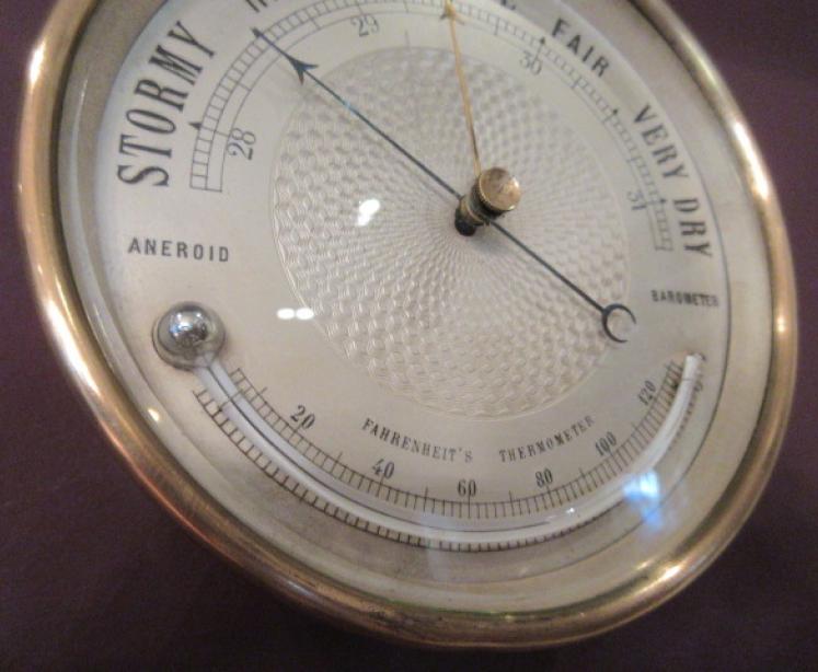 Late 19th Century Marine Barometer with Thermometer - Image 4