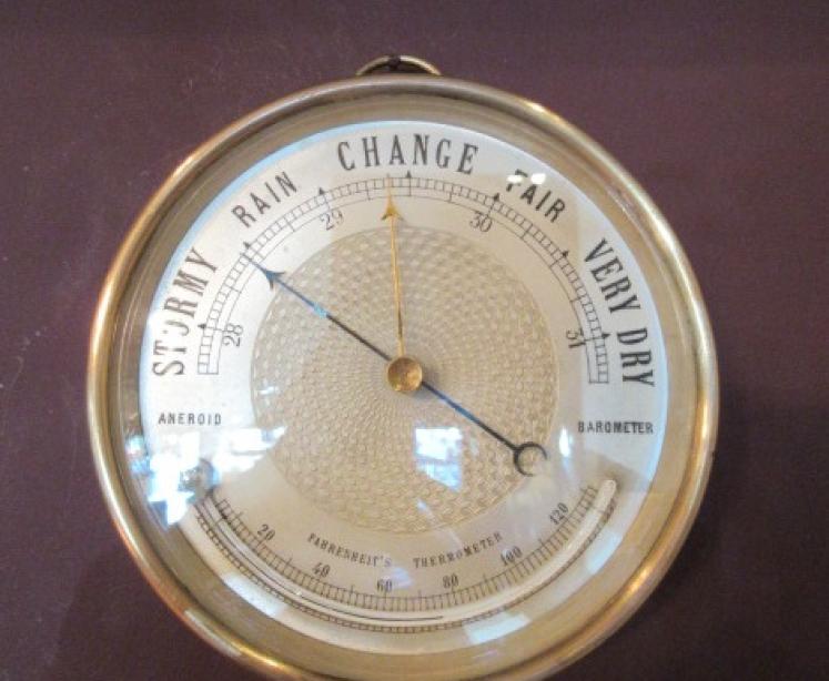 Late 19th Century Marine Barometer with Thermometer - Image 6