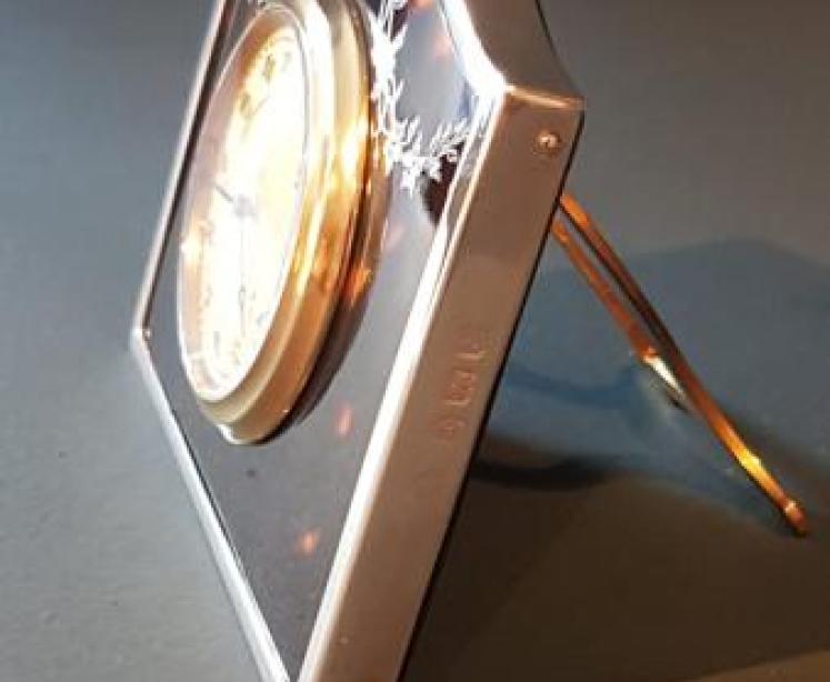 George V Silver and Tortoise Shell Table Clock - Image 5