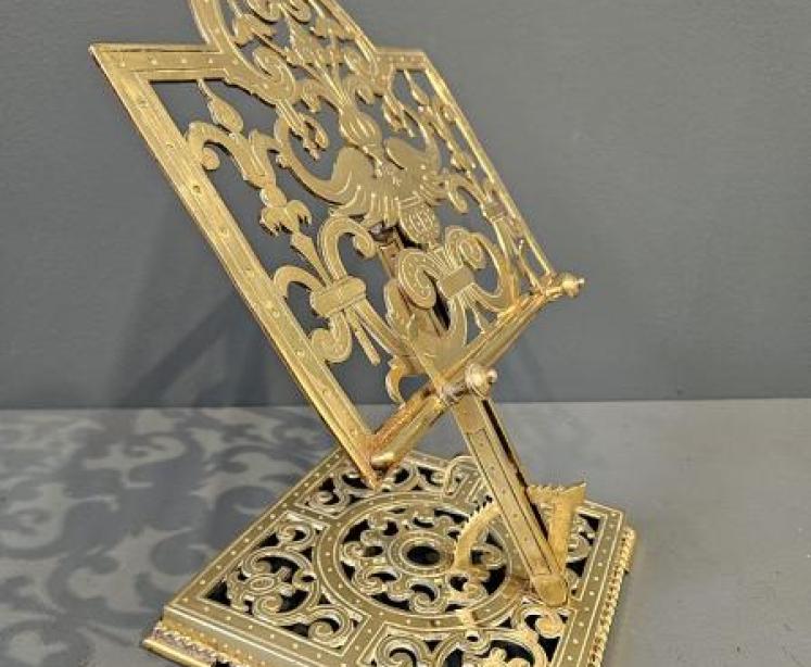 Victorian Brass Book Easel - Image 5