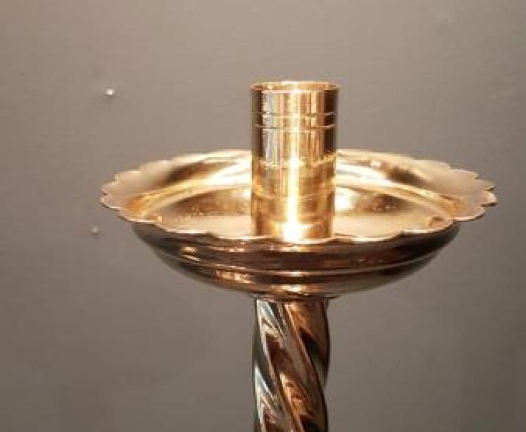 Pair of Victorian Brass Church Candlesticks - Image 3