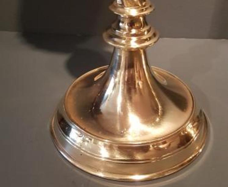 Pair of Victorian Brass Church Candlesticks - Image 5