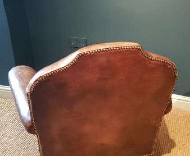 Superb Pair of Antique Edwardian Leather Easy Chairs - Image 5