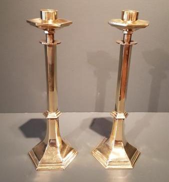 Pair of Mid Victorian Cast Candlesticks