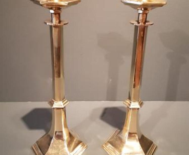 Pair of Mid Victorian Cast Candlesticks - Image 1