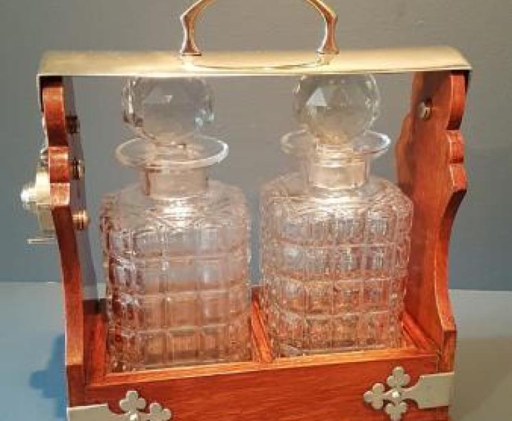 Quality Victorian Two Bottle Tantalus - Image 1