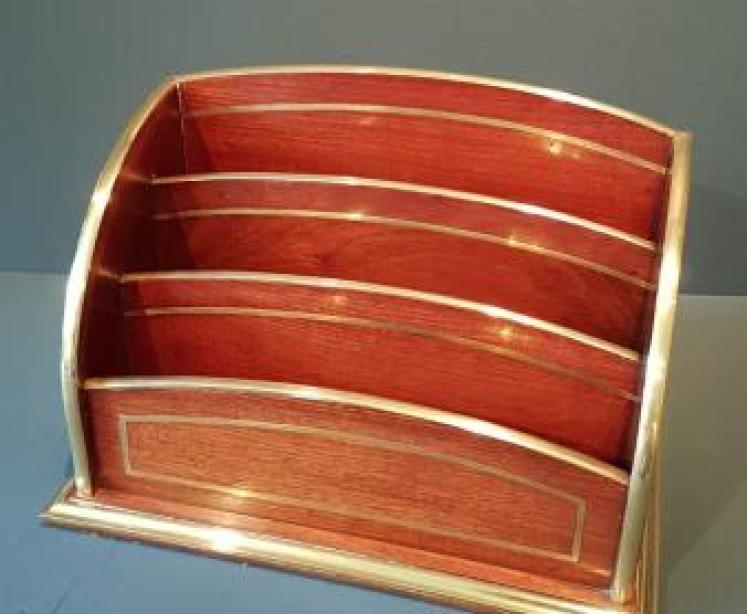 Superb Victorian Mahogany Brass Bound Letter Rack - Image 1