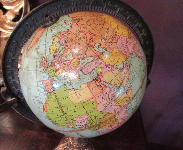 Antique 8" Papier Mache 'Peerless' Terrestrial Globe - Image 6