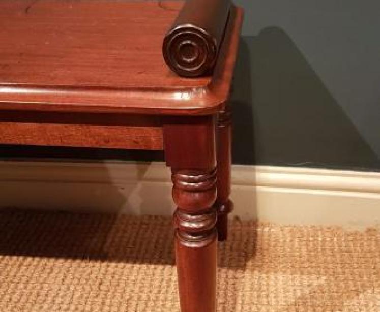 Early Victorian Mahogany Hall Bench - Image 5