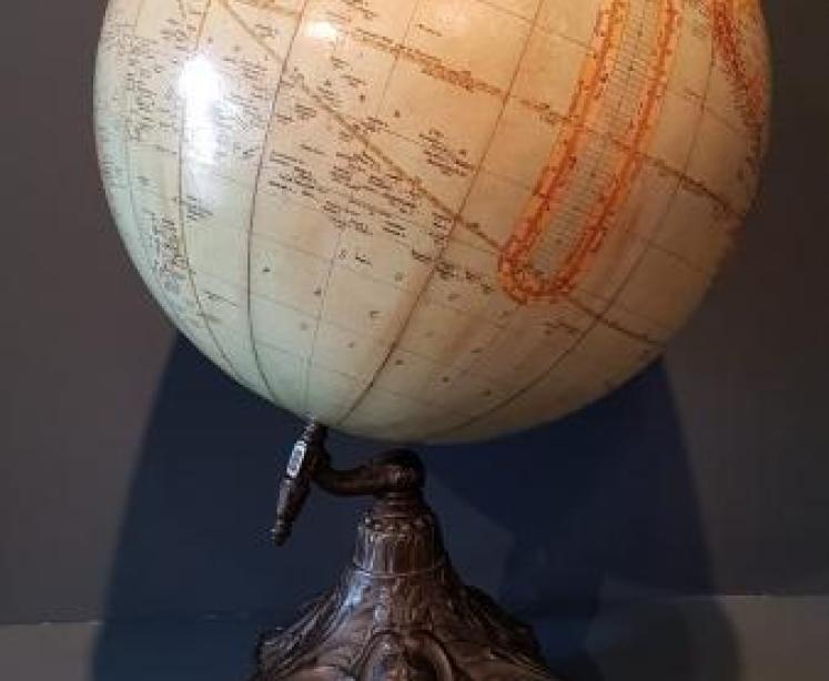 1930's Plaster Globe on Bronzed Base - Image 1