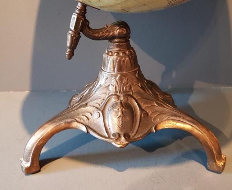 1930's Plaster Globe on Bronzed Base - Image 3