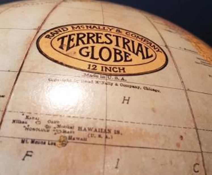 1930's Plaster Globe on Bronzed Base - Image 5