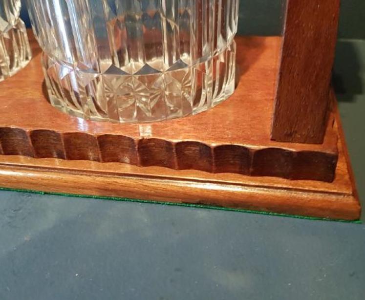 Victorian Mahogany and Brass 3 Bottle Tantalus - Image 7