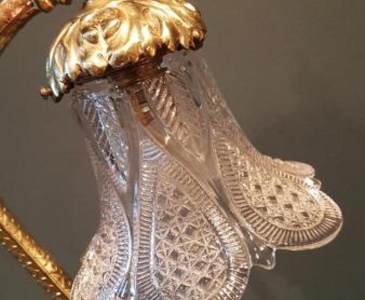 Superb Edwardian Cast Brass Table Lamp and Shade - Image 2