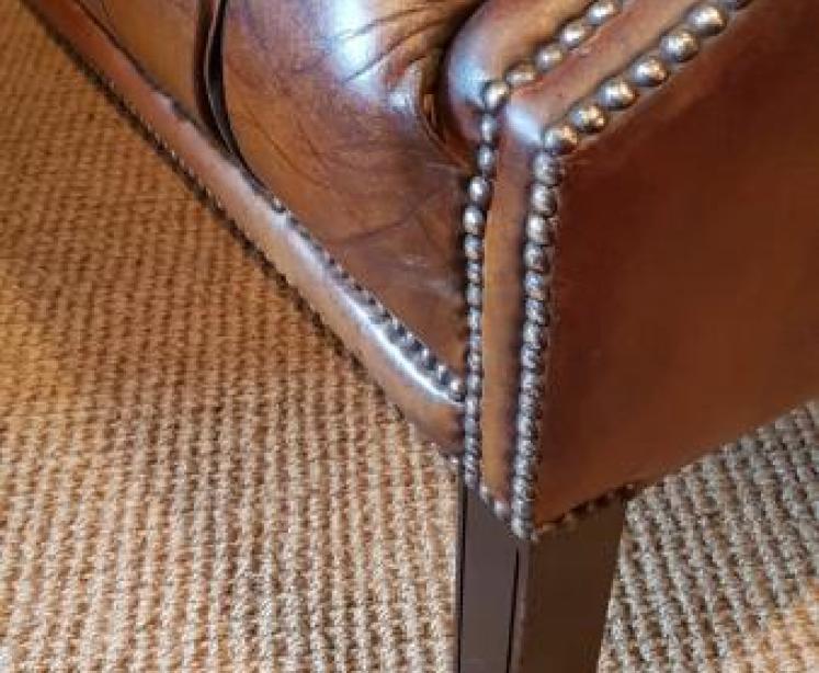 Small 1920's Wing Back Chesterfield Sofa - Image 7