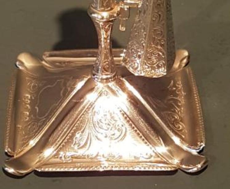 Small Early Victorian Engraved Silver Chamber Stick and Snuffer - Image 5