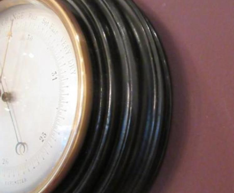 Antique Marine Barometer in Ebony Case - Image 6