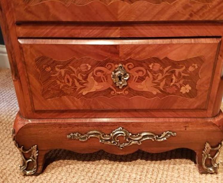 Superb Matching Pair of Inlaid Walnut Secretaire Chests - Image 5