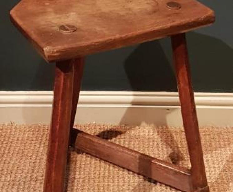 Primitive Ash and Elm Butlers Stool - Image 1