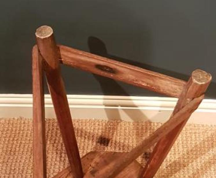 Primitive Ash and Elm Butlers Stool - Image 3