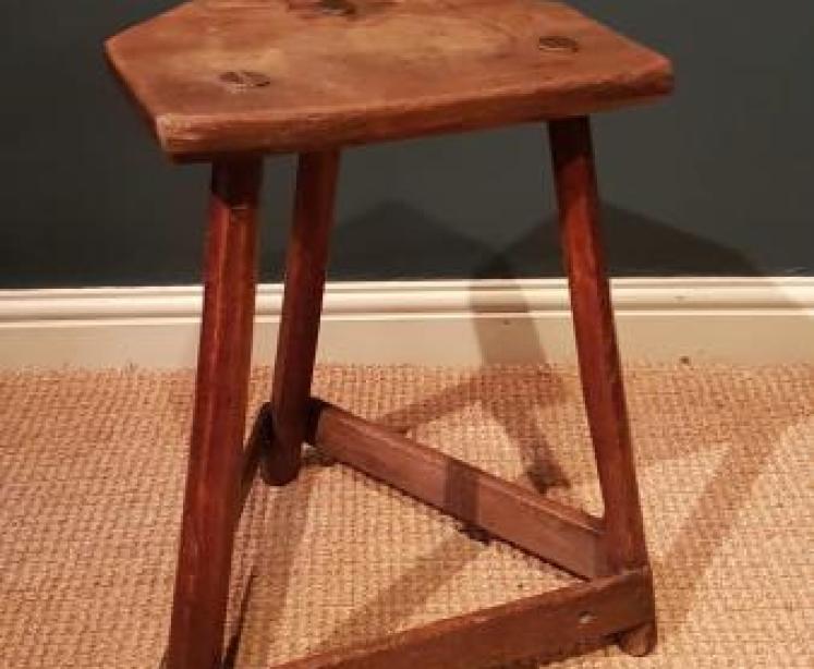 Primitive Ash and Elm Butlers Stool - Image 4