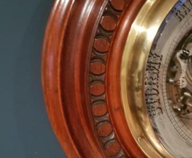 Unusual Victorian Walnut Skeletonised Barometer  - Image 3
