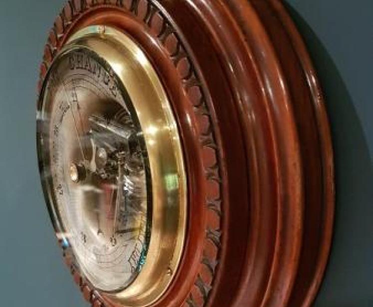 Unusual Victorian Walnut Skeletonised Barometer  - Image 5