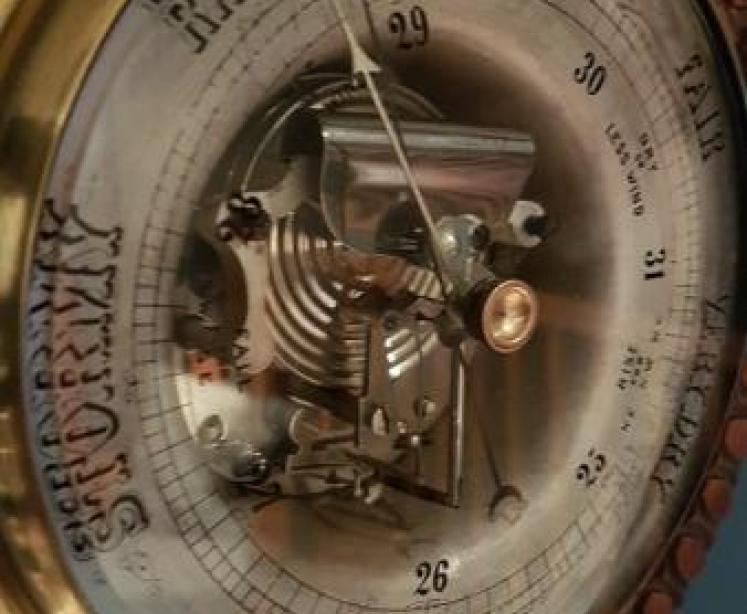 Unusual Victorian Walnut Skeletonised Barometer  - Image 6