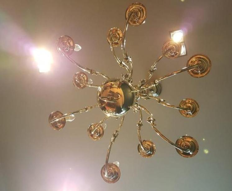 Superb Edwardian Solid Brass Two Tier Chandelier - Image 2