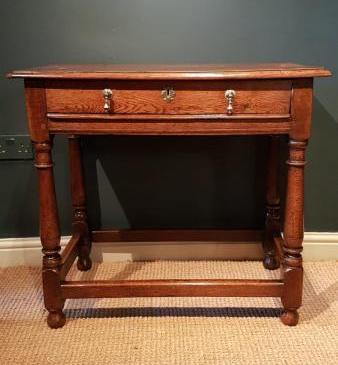 William and Mary Period Walnut Oak Side Table