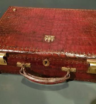 Superb 1920's Crocodile Skin Dispatch Case