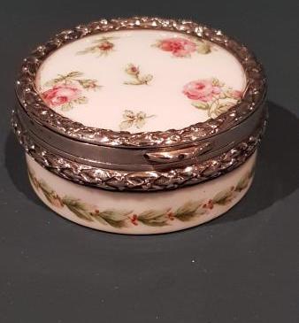 Antique Silver and Porcelain Table Box