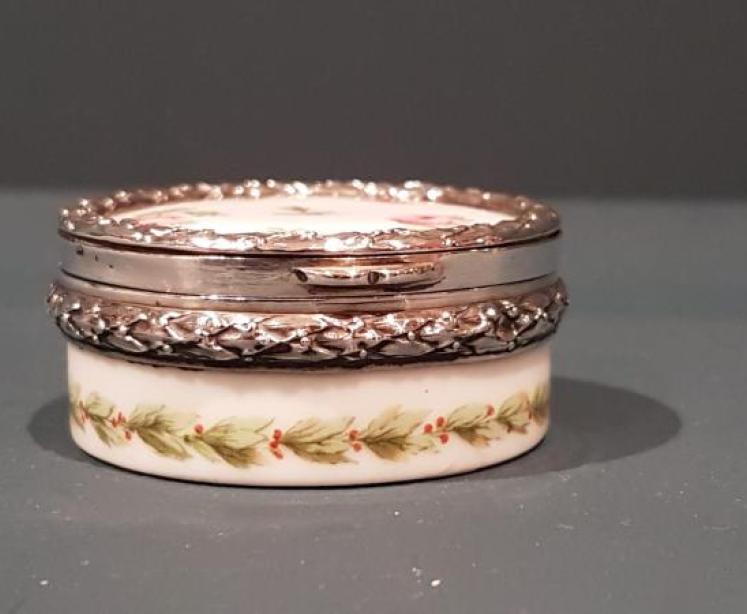 Antique Silver and Porcelain Table Box - Image 6