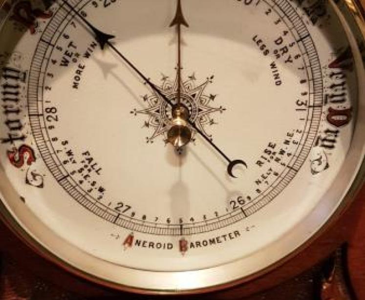 Superb Victorian Carved Walnut Desktop Barometer - Image 3