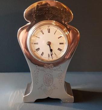 Fine Edwardian Solid Silver Mantel Clock
