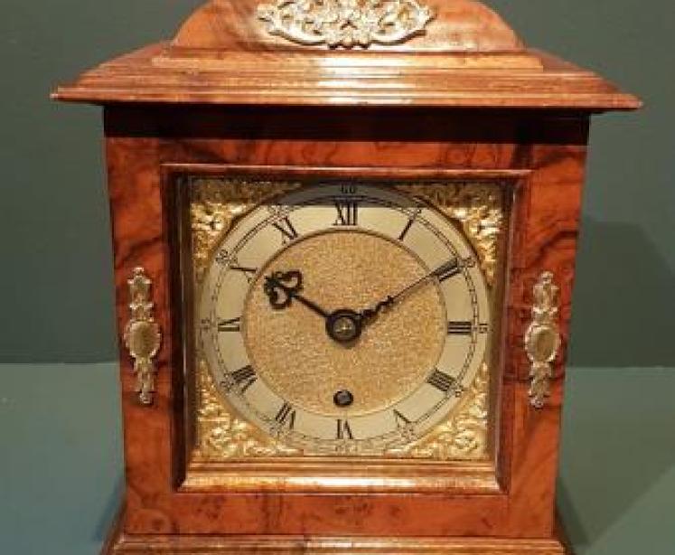 Fine Quality Edwardian Walnut Mantel Clock by Dent  - Image 1