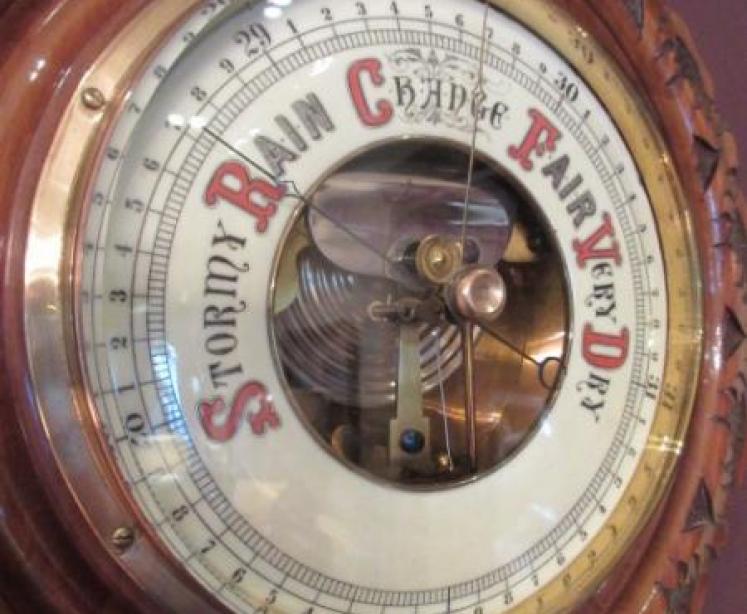 Superb Large Antique Walnut Skeletonised Barometer - Image 2