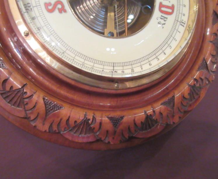 Superb Large Antique Walnut Skeletonised Barometer - Image 6