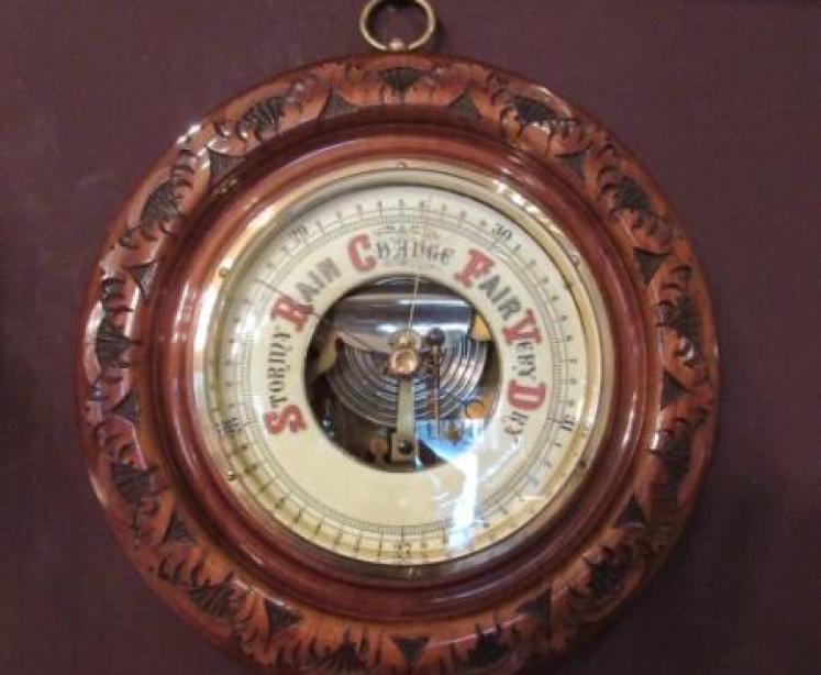 Superb Large Antique Walnut Skeletonised Barometer - Image 7
