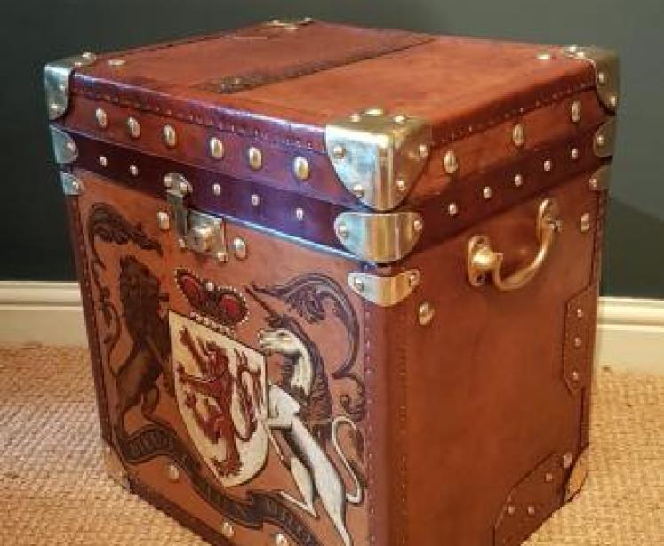 1920's Leather Trunk - Image 2