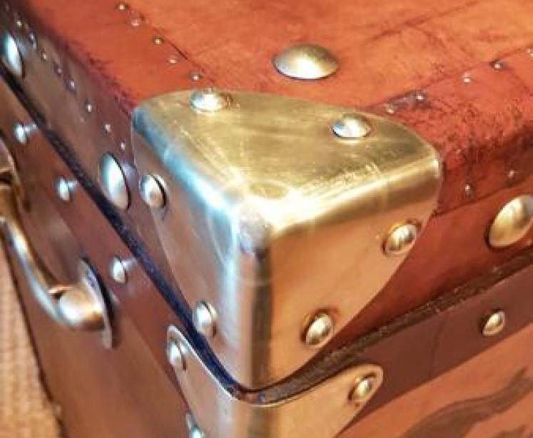 1920's Leather Trunk - Image 5