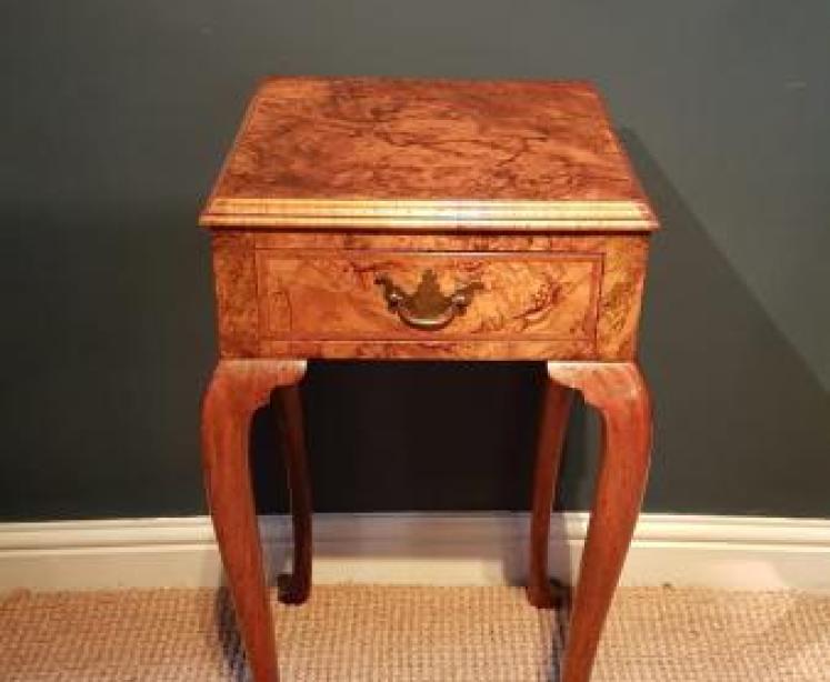 Antique Queen Anne Style Walnut Lamp Table - Image 4