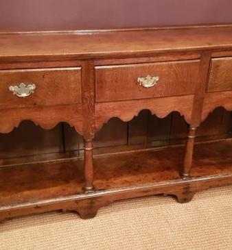 Small George II Period Oak Open Pot Board Dresser