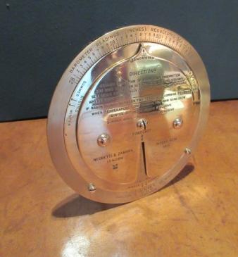 Antique Brass Desktop Negretti & Zambra Weather Forcaster